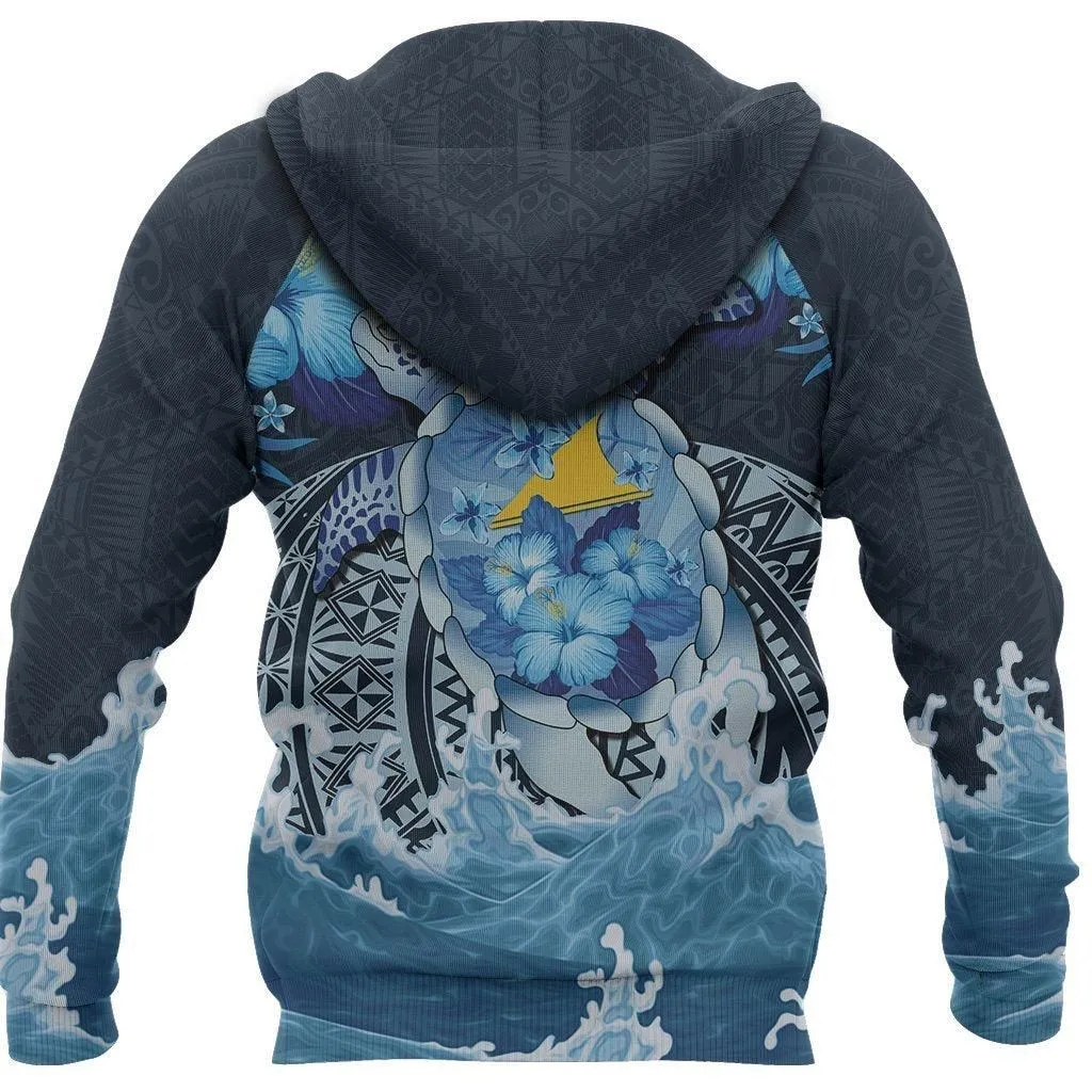 Tokelau Polynesian Sea Turtle Hibiscus Hoodie