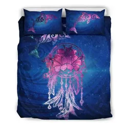 FamilyGater Bedding Set - Cover and Pillow Cases Hawaiian Dolphin Hibiscus Dreamcatcher Polynesian - AH - J1