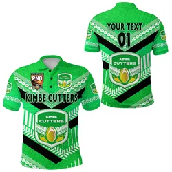 (Custom Personalised) Papua New Guinea Kimbe Cutters Polo Shirt Rugby - Green LT8