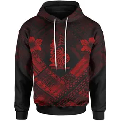 New Caledonia Polynesian Hoodie- New Caledonia Red Seal Camisole Hibiscus Style - BN18