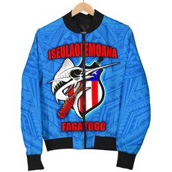 American Samoa Polynesian Mens Bomber Jacket - Iseulaolemoana Fagatogo