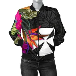 Alohawaii Jacket - Bomber Jacket Wallis And Futuna - Polynesian Hibiscus Pattern - BN39