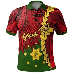Papua New Guinea Eastern Highlands Province Polynesian Custom Personalised Polo Shirt - Tribal Wave Tattoo