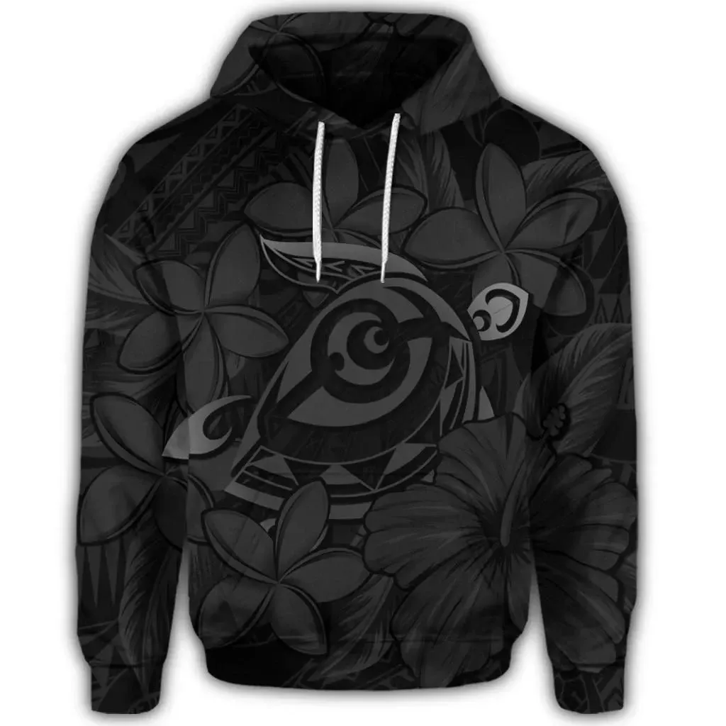 Alohawaii Hoodie - Hawaiian Turtle Hibiscus Plumeria Kanaka Polynesian Hoodie Gray - Soft Style - AH - J4R