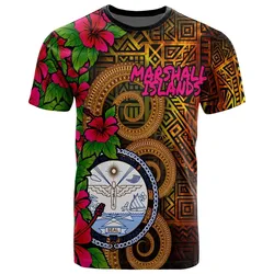 Marshall Islands Polynesian T-Shirt - Hibiscus Vintage - BN12