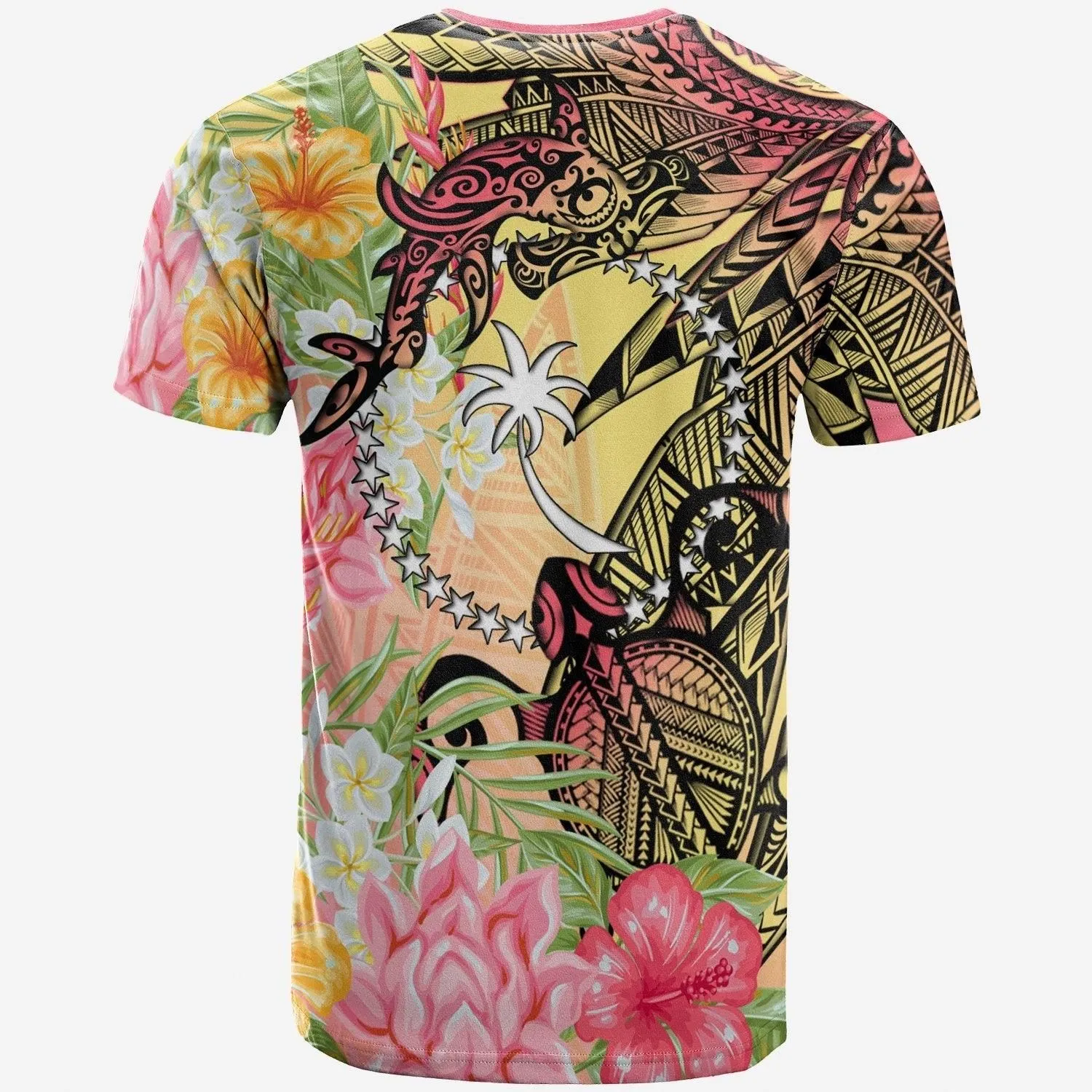 Chuuk State T Shirt - Flowers Tropical With Sea Animals