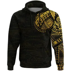 Polynesian Hoodie Tattoo Style Golden A7