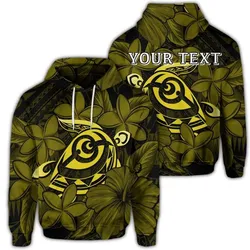 (Personalised) Hawaiian Turtle Hibiscus Plumeria Kanaka Polynesian Hoodie Yellow - Soft Style