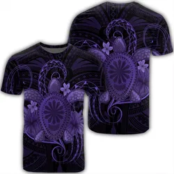 Hawaii Turtle Hibiscus Polynesian T-Shirt - Full Style - Purple - AH