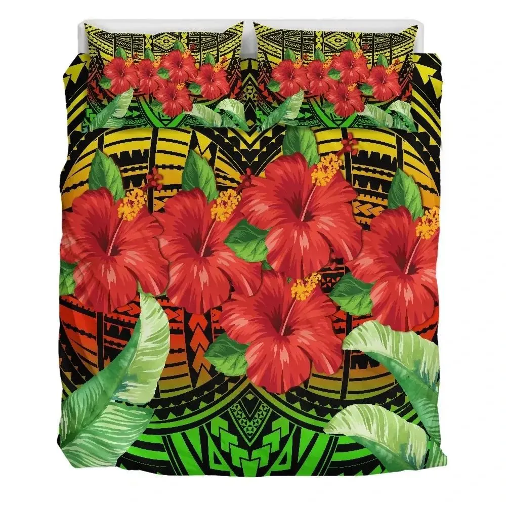 Alohawaii Home Set - Hawaii Hibiscus Tropical Polynesian Tribal Bedding Set - Suri Style - AH - J2