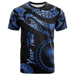 Chuuk Micronesia Custom Personalised T Shirt - Poly Tattoo Blue Version
