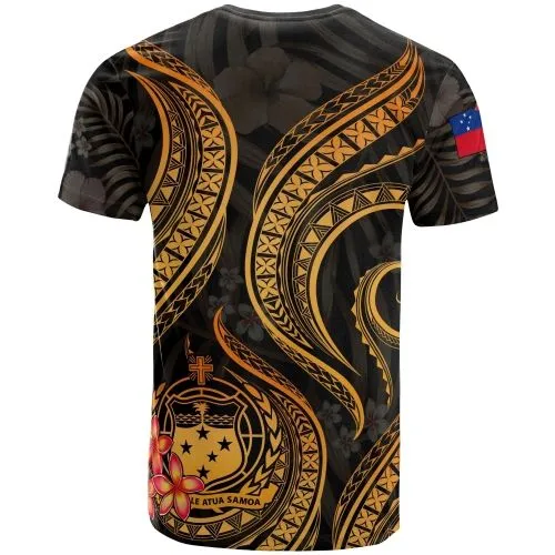Samoa Polynesian T shirt - Gold Plumeria