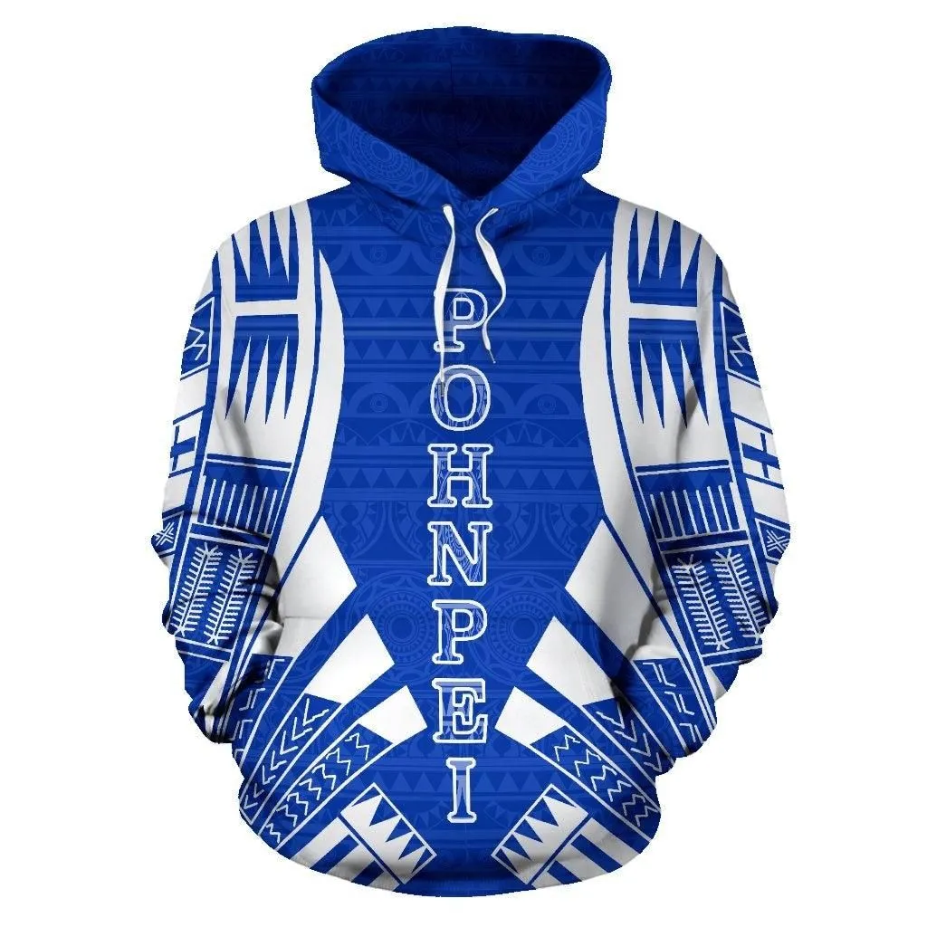 Pohnpei All Over Hoodie - Blue Tattoo Style