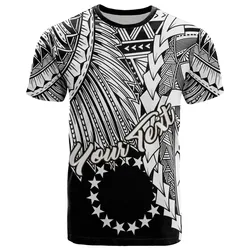 Alohawaii T-Shirt - Tee Cook Islands Polynesian Custom Personalised - Tribal Wave Tattoo White - BN12
