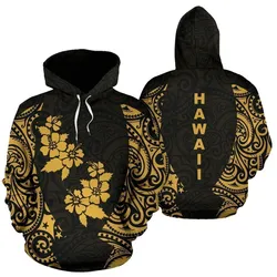 Hawaii Hoodie Polynesian Hibiscus - AH - TH2