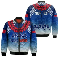 Personalised Samoa Sevens Bomber Jacket Manu Siva Tau With Ula Fala LT7