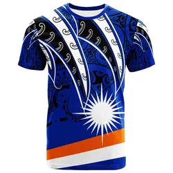 Marshall Islands T shirt - Tropical Leaf Flag Color