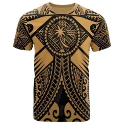 Chuuk T Shirts - Gold Seal with Polynesian Tattoo