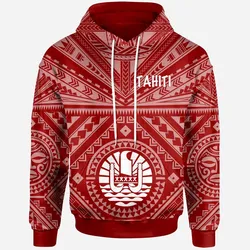 Tahiti Hoodie - Tahiti Seal In Polynesian Tattoo Style (Red)