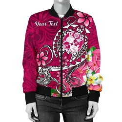 FamilyGater Jacket - Bomber Jacket Tonga Custom Personalised - Turtle Plumeria (Pink) - BN18