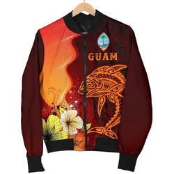 Guam Mens Bomber Jacket - Tribal Tuna Fish