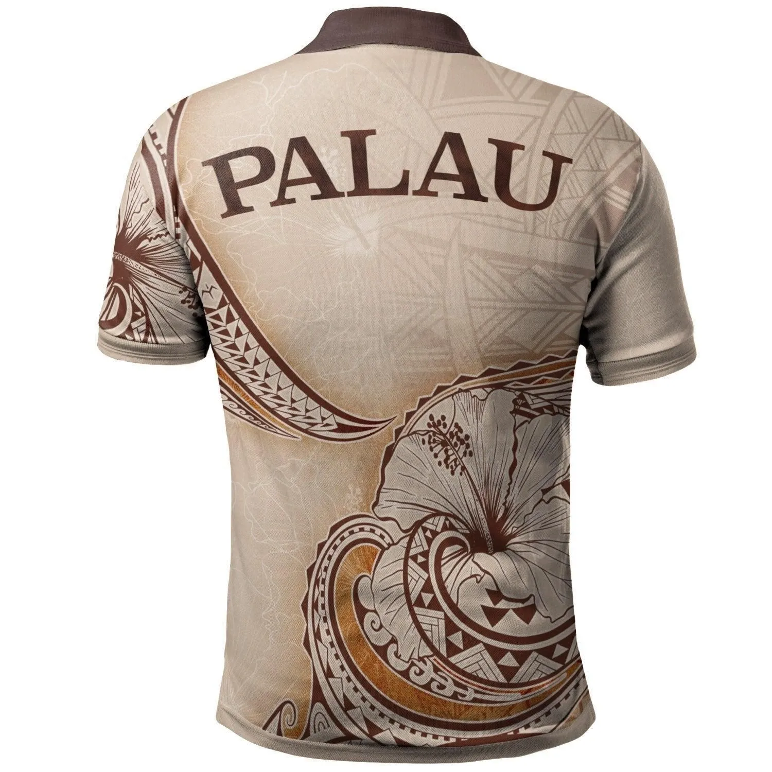 Palau Polo Shirt - Hibiscus Flowers Vintage Style
