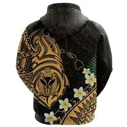 Heartbeat Polynesian Hawaii Hoodie Plumeria Turtle K13