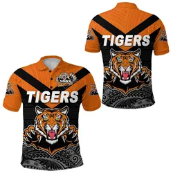 Papua New Guinea Lae Snax Tigers Polo Shirt Rugby Original Style Black LT8