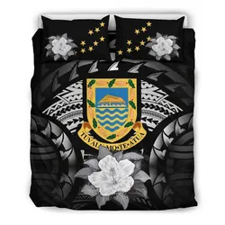 Tuvalu Gray Hibiscus Bedding Set A02 DHC28111482DD