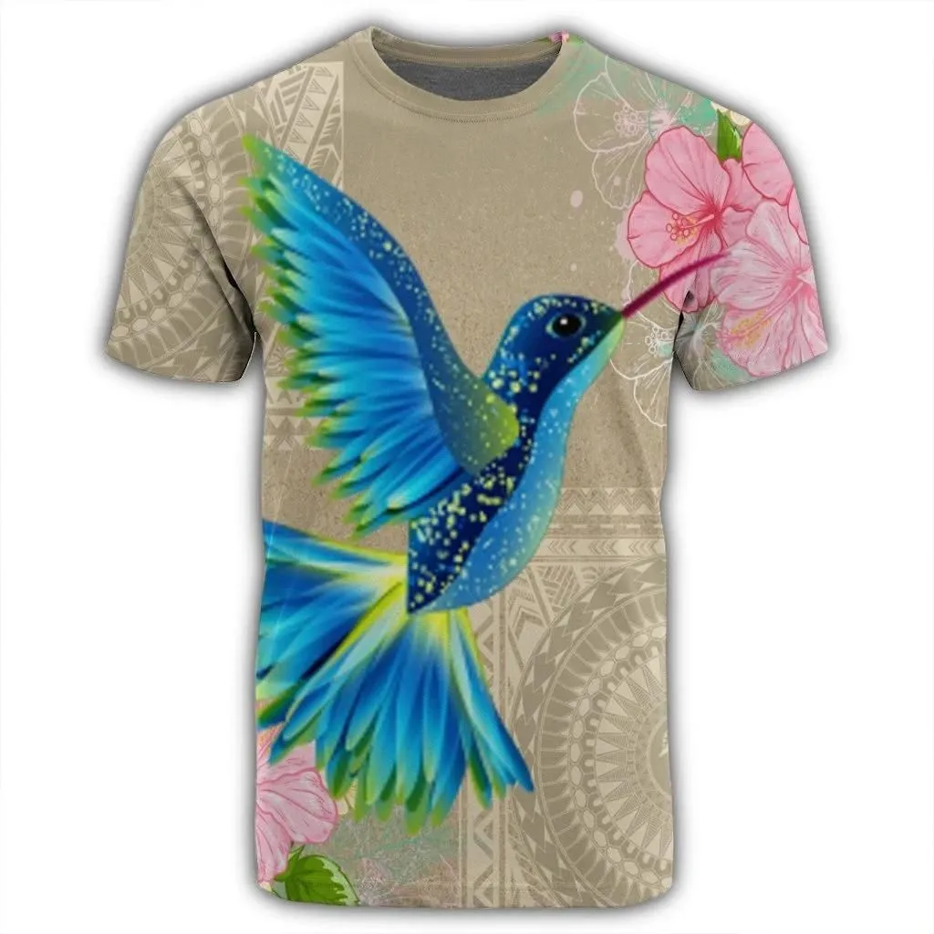 Alohawaii Tee - Hawaii Humming Bird Hibiscus Polynesian T-shirt AH - J4R