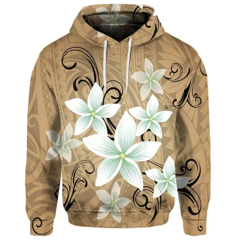 Alohawaii Hoodie - (Personalised) Hawaiian Plumeria Polynesian Hoodie - Gold - AH - J4R