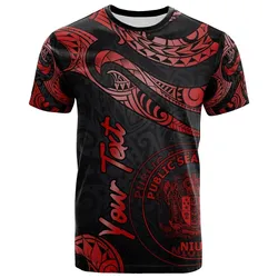 Niue Polynesian Custom Personalised T shirt - Poly Tattoo Red Version