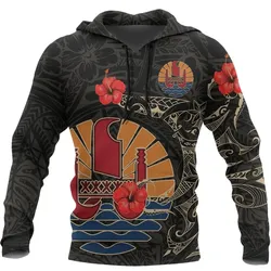 Alohawaii Clothing - Hoodie Tahiti Hibiscus Tattoo Style A7