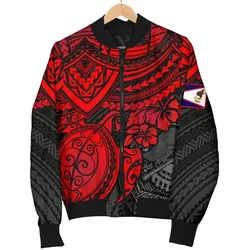 American Samoa Polynesian Bomber Jacket (Men) - Red Turtle - BN15