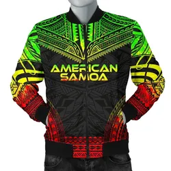 American Samoa Polynesian Chief Men's Bomber Jacket - Reggae Version - Bn10
