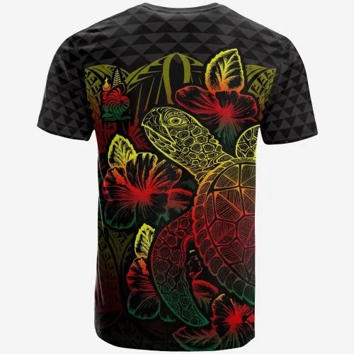 New Caledonia T shirt - New Caledonia Coat Of Arms Turtle Hibiscus Reggae