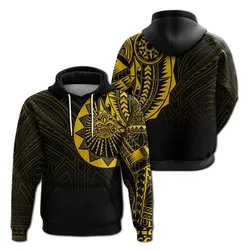 Polynesian Full Sleeve Tattoo Hoodie Gold Vibes LT7