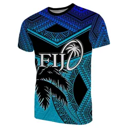 Fiji Rugby Polynesian T-Shirt Blue