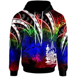 New Caledonia Hoodie - Tropical Leaf Rainbow Color
