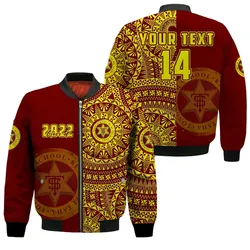 (Custom Text And Number) Tonga High School Bomber Jacket Class Of Year Tongan Ngatu Pattern LT14