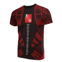 Wallis and Futuna T shirt - Wallis and Futuna Coat Of Arms Polynesian Tattoo Red Style