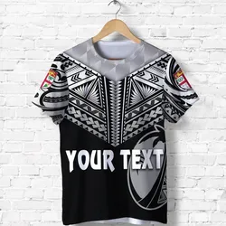 (Custom Personalised) Fiji Rugby T-Shirt Coconut Sporty Vibes - Full Black