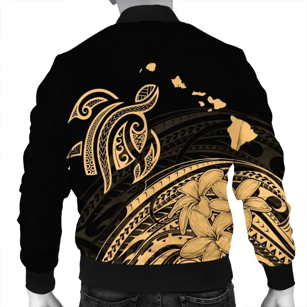 Alohawaii Jacket - Hawaii Turtle Polynesian Map Plumeria Bomber Jacket - AH - JR