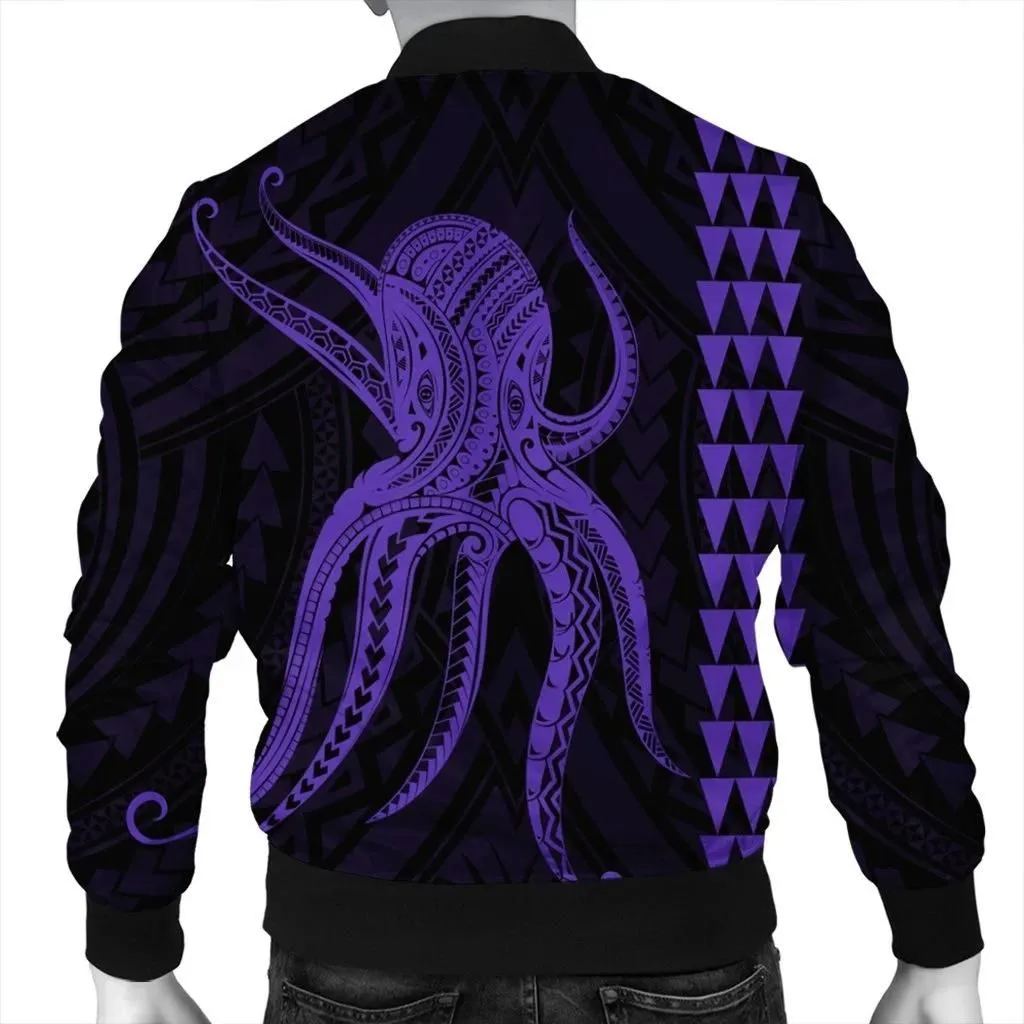 Alohawaii Jacket - Hawaii Octopus KaKau Polynesian Bomber Jacket - Purple - AH - J4R