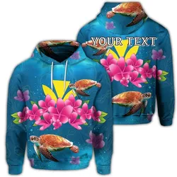 (Personalised) Hawaiian Plumeria Kanaka Turtle Sea Polynesian Hoodie