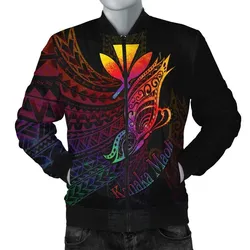 Hawaii Kanaka Maoli Mens Bomber Jacket - Butterfly Polynesian Style