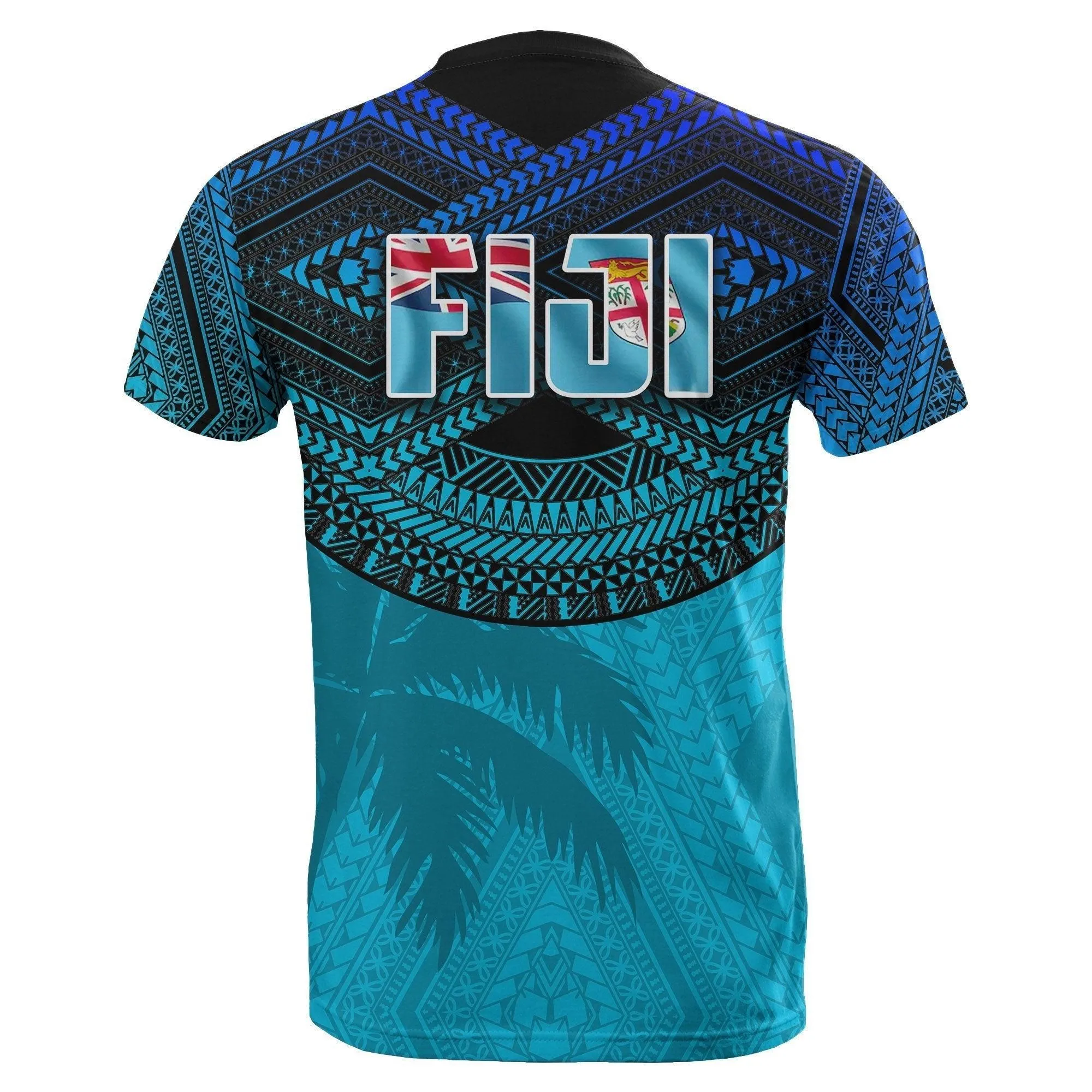 Fiji Rugby Polynesian T-Shirt Blue