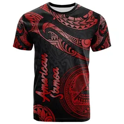 American Samoa Polynesian T-Shirt - Poly Tattoo Red Version