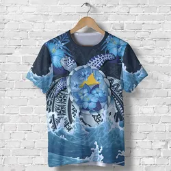 Tokelau Polynesian Sea Turtle Hibiscus T shirt