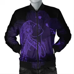 Alohawaii Jacket - Hawaiian Map Heart Hula Girl Hibiscus Purple Polynesian Bomber Jacket - AH - J4R